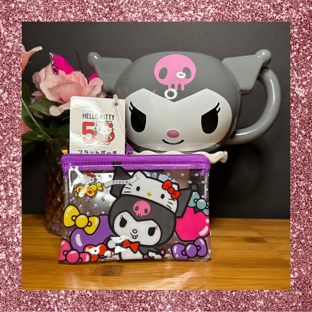 Sanrio Hello Kitty 50th Anniversary Pouch and Kuromi Mug
